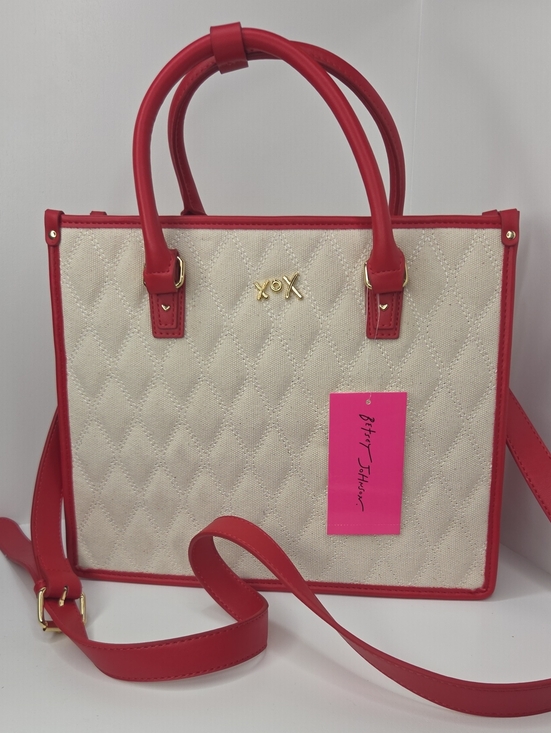 Betsey Johnson Handbags - ❤️▪️Betsey Johnson ▪️Xolala Red Quilted Canvas Tote with Red Trim